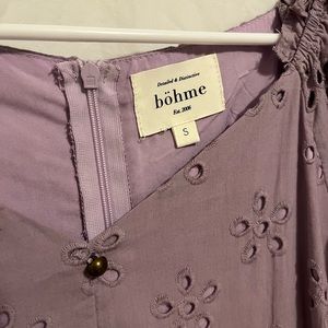 BOHME lavender modest dress with cute floral designs